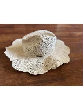 O'Neill Beige Straw Sun Hat with Scalloped Brim